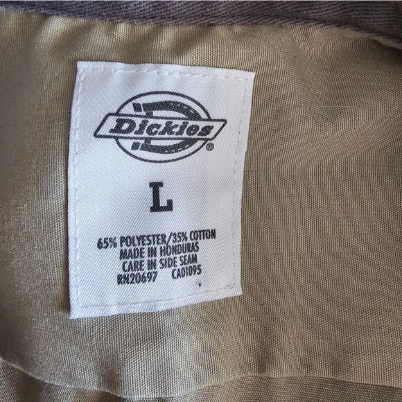 Dickies Long Sleeve Work Shirt Men’s L Khaki Button Front Durable Uniform - Picture 7 of 13